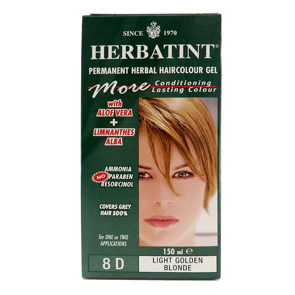 Herbatint Herbal Haircolour Gel 8D Light Golden Blonde Natures Works